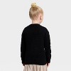 Toddler Girls' Jacquard Crewneck Pullover Sweater - Cat & Jack™ Black - 3 of 4