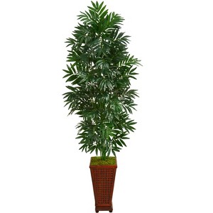 Nearly Natural 5.5-ft Bamboo Palm Artificial Plant in Decorative Planter - 1 of 1