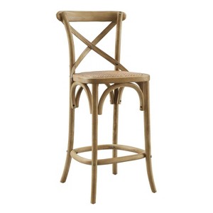 Modway Gear Counter Stool in Natural, 19 x 17.5 x 39.5 - 1 of 4