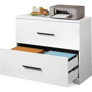 GALAXHERO 2 Drawer Wood Lateral File Cabinet with Anti-tilt Mechanism, Storage Filing Cabinet for Home Office, White - 1 of 1