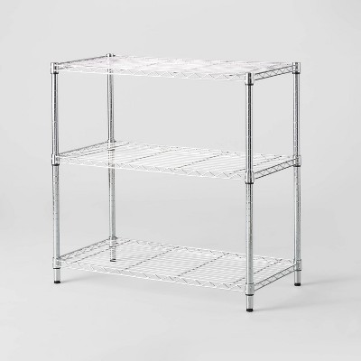 3 Tier Wide Wire Shelving Black - Brightroom™