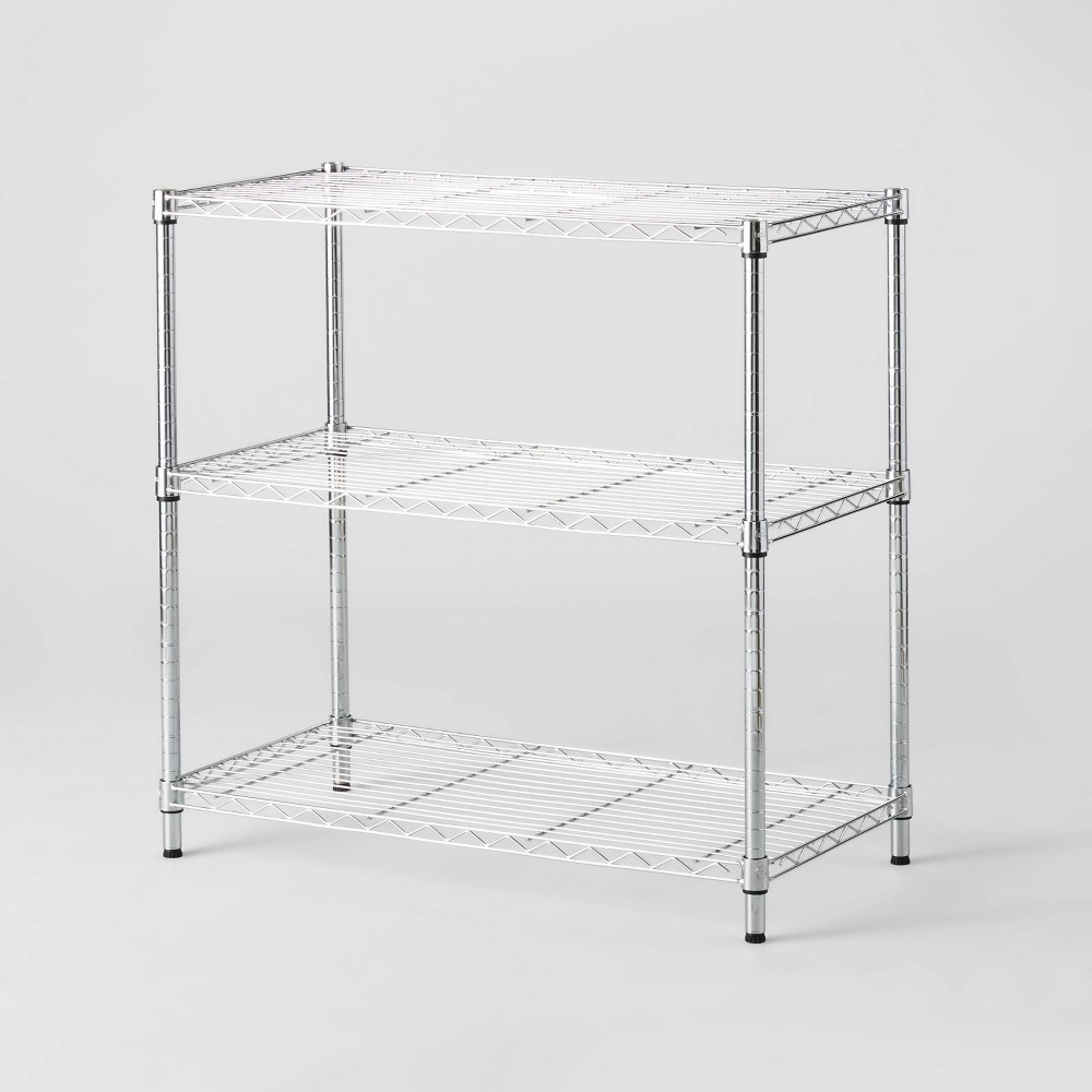 3 Tier WideWire Shelving Chrome - Brightroom™: Adjustable, Heavy-Duty Storage, Chrome-Plated Steel