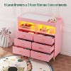TackView Baby Changing Table Dresser with Lights & Power Outlet – 6-Drawer Nursery Dresser with 2 Open Shelves - 2 of 4
