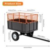 Steel Dump Cart, 750lbs Capacity 17 Cu. ft Tow Behind Garden Trailer with Removable Sides, Hand Pull or Foot-Release Utility Trailer for Lawn Mower - 2 of 4