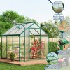 Garvee Walk-In Greenhouse with Polycarbonate Panels, Aluminum Frame, Quick Setup, Roof Vent, Outdoor Garden Greenhouse - 2 of 4