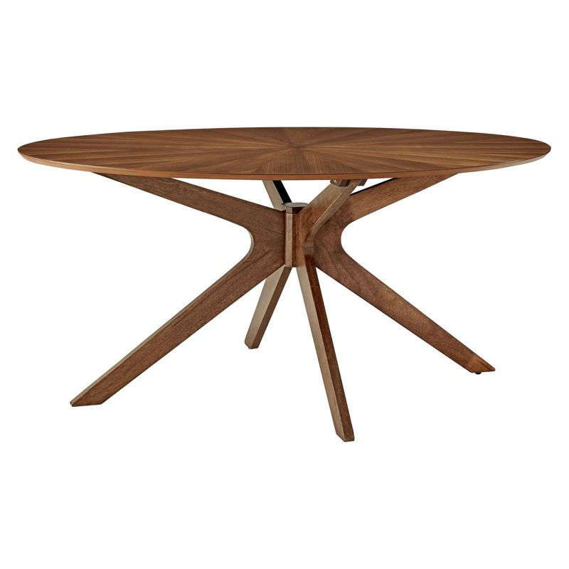 63&#34; Crossroads Oval Wood Dining Table Walnut - Modway, 5 of 11
