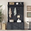 TIRAMISUBEST Hall Tree with Storage Bench - Dark Blue Entryway Organizer with Storage - 2 of 4