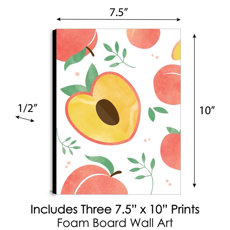Big Dot of Happiness Sweet as a Peach - Fruit Kitchen Wall Art and Kids Room Decor - 7.5 x 10 inches - Set of 3 Prints, 5 of 8