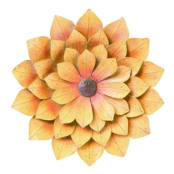 Transpac Metal 18.25 in. Yellow Spring Sunflower Wall Decor