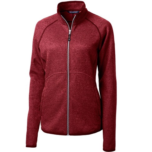 Cutter & Buck Mainsail Sweater-knit Hoodie Womens Full Zip Jacket -  Cardinal Red Heather - Xl : Target