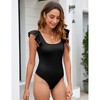 Clearlove Womens One Piece Swimsuits  Sleeves Tummy Control Bathing Suit - 2 of 4