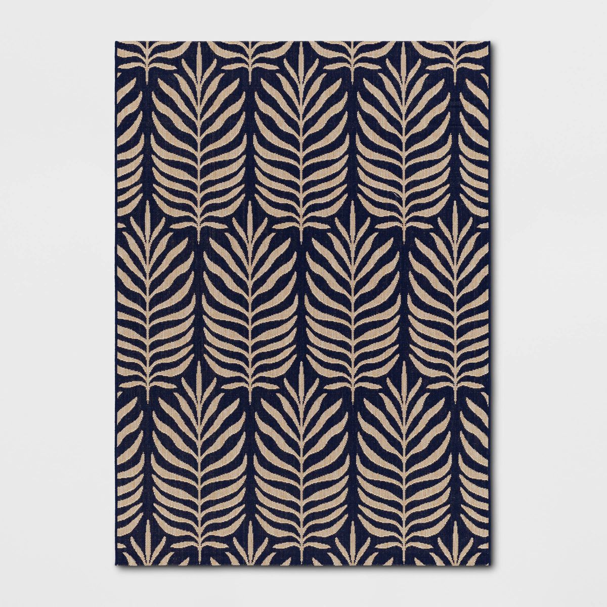 Vintage Palms Rectangular Woven Indoor Outdoor Area Rug Tan/Blue - Threshold™