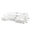 Upholstered Sectional Sofa, 4 Seater Free Combination Convertible Sofa, Sofas with Ottoman, Corduroy Fabric Sectional Sofas-Cuddlewood - 4 of 4