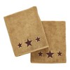Burgundy Stars Tan Bath Towel Set of 2 27x54 - 3 of 4