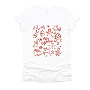 Merry Christmas Sketched Icons - Women's Short Sleeve Graphic T-Shirt - 1 of 4