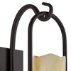 Franklin Iron Works Hanging Onyx Rustic Wall Light Sconce Espresso Bronze Hardwire 6 1/2" Fixture Faux Candle Glass Shade for Bedroom Bathroom Vanity - 3 of 4