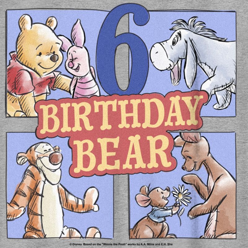 Boy's Winnie the Pooh 6 Birthday Bear T-Shirt, 2 of 6