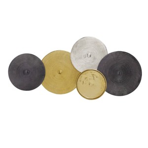 Aluminum Plate Radial Wall Decor Gold/Silver/Black - Olivia & May: Nautical Style, Indoor Metalwork Art - 1 of 4