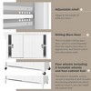 Vynxaria Kitchen Cart with wood Drop-Leaf Countertop, Concealed sliding barn door adjustable height,Kitchen Island with Storage Cabinet Drawers, White - 4 of 4