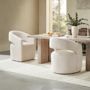 Spruce&Spring Modern Barrel Dining Chair with Caster Wheels & Open Back Fully Assembled - 1 of 4