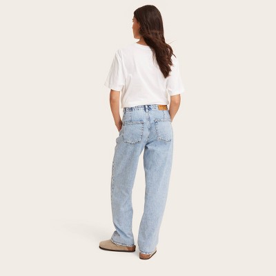 Women Mid-Rise Drawstring Baggy Jeans – Parke