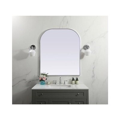 Silver Arch Metal Frame Bathroom Mirror, 36 x 42 Inch