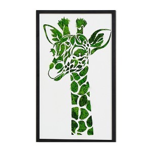 Sevobal Wall Art Giraffe Metal Moss Decor Crafted For Chic And Trendy Settings For Modern Living Spaces, Green, 27.2"*18.32"*3.4" - 1 of 4