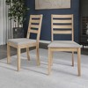 ChaletPosh Wooden Dining Chair With Warm Grey Cover (Set of 2) - 2 of 4