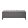 Okak Multifunctional Storage Ottoman Bench with Top Tufted Button Upholstered Footrest Stool Bed Bench Soft Close for Couch Bedroom Entryway, Gray - 2 of 4