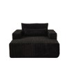 75-Inch Corduroy Lounge Sofa Chair, No Assembly, Plush Corduroy Fabric, High-Resilience Sponge, Fluffy Sleeper Chaise with Backrest Pillow - 4 of 4