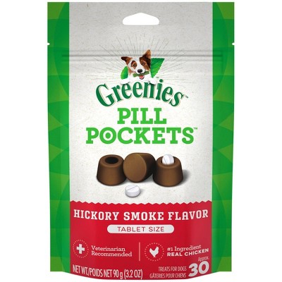 Greenies Pill Pockets Tablet Size Chicken Hickory Smoke Flavor Chewy Dog Treats - 3.2 oz/30ct