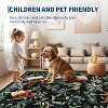 Acekool Washable Tiger Area Rug, Non-Slip Low Pile Botanical Animal Print Carpet for Living Room Bedroom Nursery Office, Soft & Foldable - 4 of 4