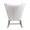 CAVINAS Accent Chair Rocking Chair Mid Century Modern Glider Rocking Chair with Patchwork Linen - 3 of 4