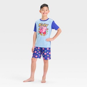 Boys' Kirby 2pc Pajama Set - Blue - 1 of 4