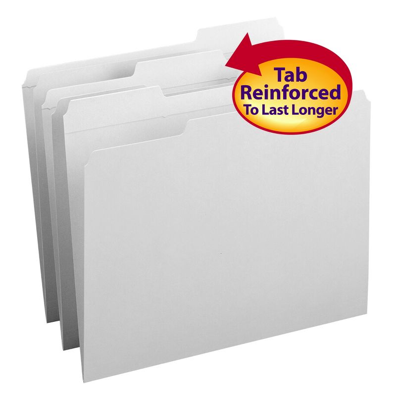 Smead File Folder, Reinforced 1/3-Cut Tab, Letter Size, 100 per Box, 1 of 10