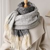 Anna-Kaci Women's Reversible Cashmere-Feel Scarf with Fringe Tassel Trim 78.5×26 Inches - 2 of 4