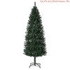 6 ft Pre-Lit Pencil Christmas Tree, Slim Artificial Christmas Tree with 250 Colorful LED Lights, 8 Lighting Modes, 571 Tips - 3 of 4
