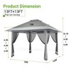 13x13FT Outdoor Canopy Tent with Mosquito Netting and 3 Adjustable Heights, for Garden, Party, Wedding - 2 of 4