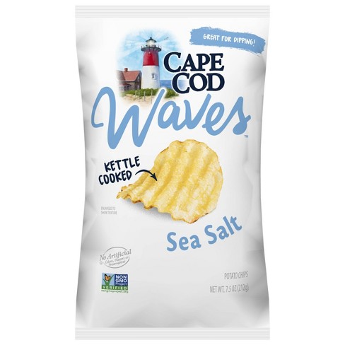 Cape Cod Waves Kettle Cooked Sea Salt Potato Chips 7 5oz Target