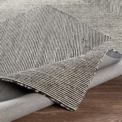 Rucphen Black Wool 5' x 7'6" Modern Area Rug