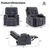 GlasFlength Accent Recliner Chairs, Wide Recliner, Adjustable Single Recliner Chair, for Living Room, Bedroom, Apartment, Gray, 34.3"*36.6"*42.1" - 4 of 4