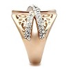 Slickblue Clear Crystal Brass Ring, IP Rose Gold, Stylish Women's Ring, Trendy Accessory, Size 5-6 - 4 of 4