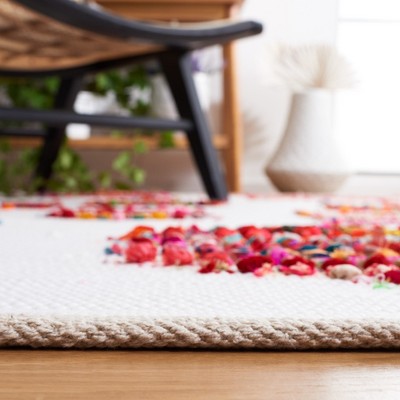Coastal Charm Hand-Woven Cotton Red Ikat Area Rug - 3' x 5'