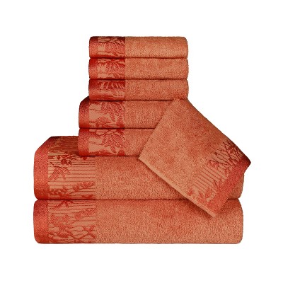 Charming Floral Accent Cotton Towel Set by Blue Nile Mills