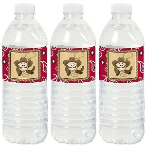 Big Dot of Happiness Little Cowboy - Western Baby Shower or Birthday Party Water Bottle Sticker Labels - Set of 20 - 1 of 4