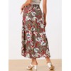 Allegra K Women's Tropical Smocked Waist High Low Flowy Maxi Skirt - 3 of 4