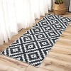 Kitchen Runner Rug, Black Washable Distressed Trellis Non-Slip Low Pile Farmhouse Carpet for Entryway Hallway Front Door - 4 of 4