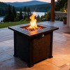 28" Propane Gas Fire Pit Table, 50000 BTU Square Steel Fire Pit for Outside Patio Deck Garden Backyard-Black - 3 of 4