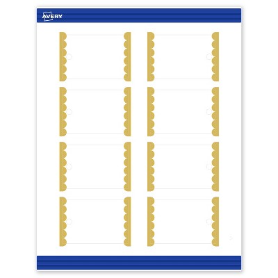 Avery Printable Rectangle Tags, Gold Edge Dots, 2" x 3", Matte White Rectangle Tags, Laser/Inkjet, 80ct, Great for Product Tags