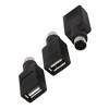 Unique Bargains USB to PS/2 Adapter, 3 PCS Black USB Female to PS/2 Male Connector Converter Adapter for Mouse Keyboard, Black - 3 of 4